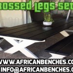 garden crossed legs benches